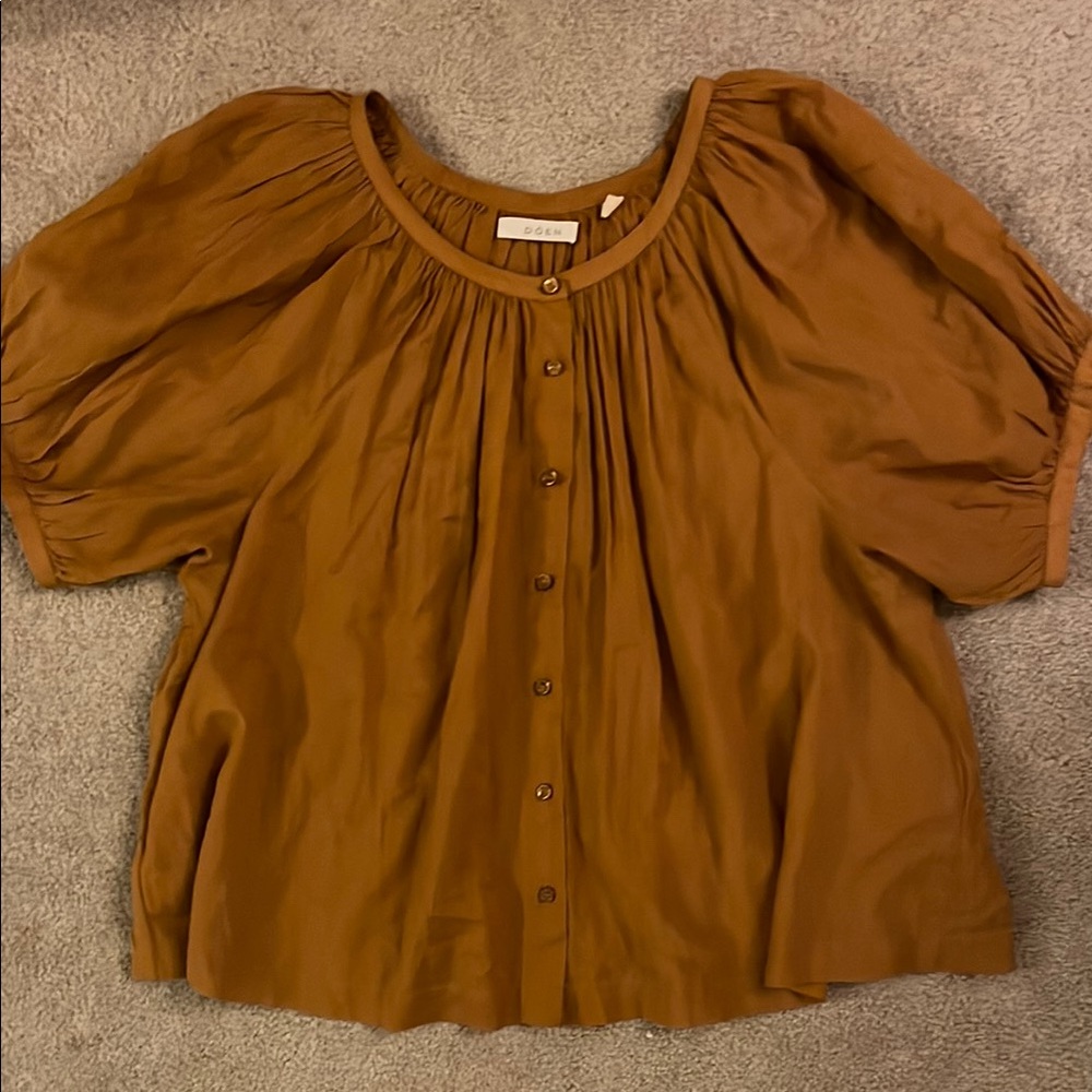 Doen June Blouse in Cognac